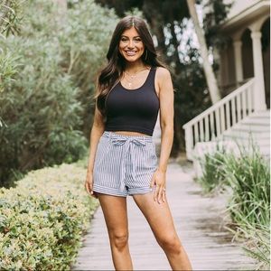 High Waisted Black and White Shorts